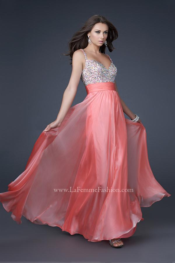 16802 Long La Femme Coral Dress